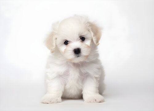 white puppy islolated on white