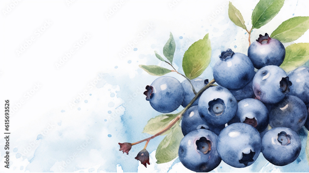 Sticker blueberries on a white background