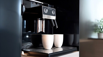 Professional coffee machine for home use. Generative ai