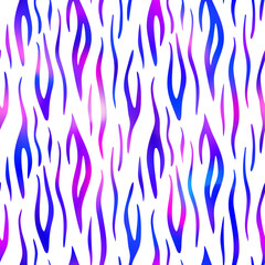 Trendy Neon Tiger seamless pattern. Vector rainbow wild animal skin textured background, rainbow gradient stripes on white background luxury print. Abstract jungle safari texture for wallpaper, design