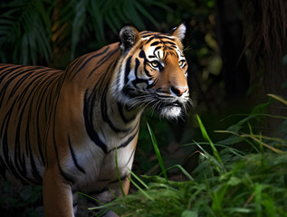 Fototapeta na wymiar portrait of a sunda tiger