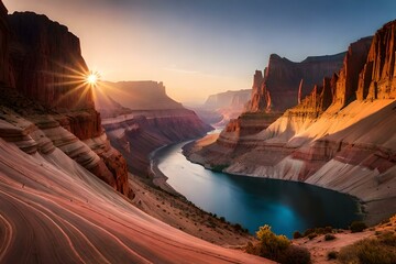 grand canyon sunset AI GENERATED - obrazy, fototapety, plakaty