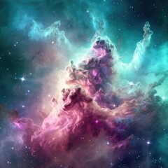 A large beautiful cluster of galactics, nebula