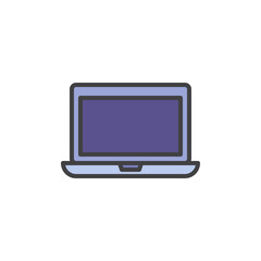 Laptop computer filled outline icon