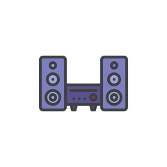 Stereo system filled outline icon