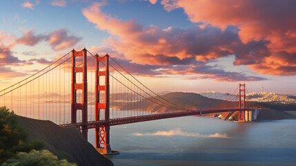 Fototapeta na wymiar Golden Gate Bridge panorama