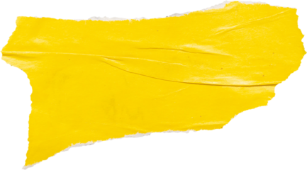 piece of yellow paper tear isolated on white background