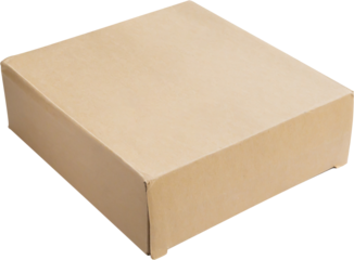 Mockup brown cardboard box isolated on white background