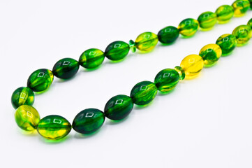 Green and yellow beads sequenced, short rosary, tespih tesbih