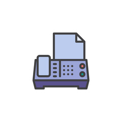 Fax machine filled outline icon