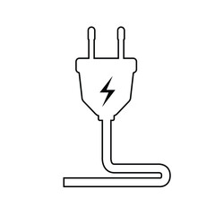 Electric plug logo template isolated on white. vector illustration.