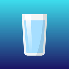 Glass with water isolated. Vector Illustration.