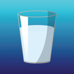 Milk in a glass isolated. Vector Illustration.
