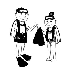 Cute illustration of Scuba Couple