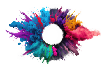 explosion powder colors isolated on white