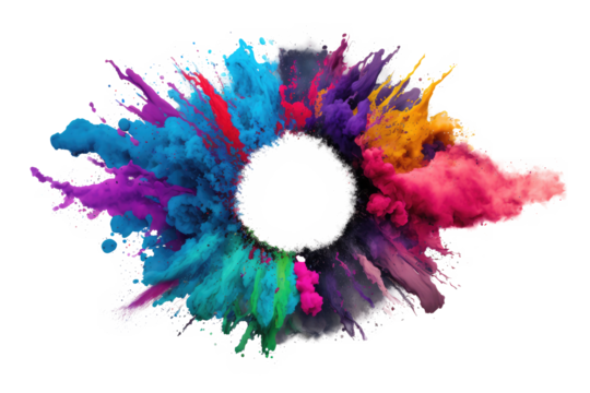 explosion powder colors isolated on white