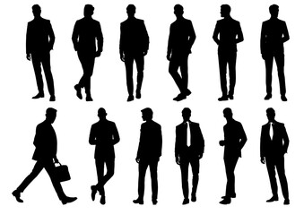 Businessman silhouettes set