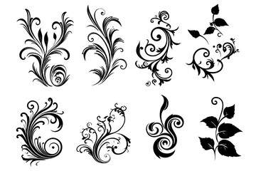 Abstract Decorative Filigree Design Elements