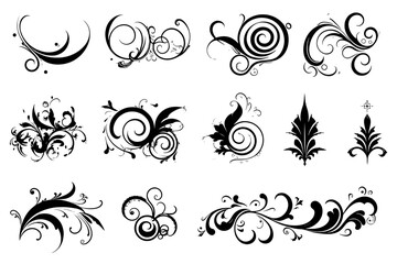 Abstract Decorative Filigree Design Elements