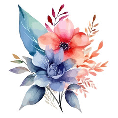 Abstract Colorful Watercolor Floral Element