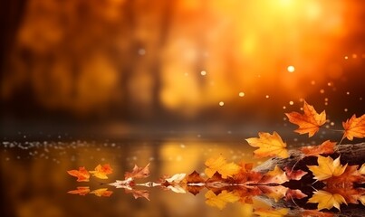 Obraz na płótnie Canvas Autumn leaves, generative AI