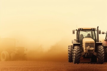 Fototapeta premium Agricultural machines. Generate Ai