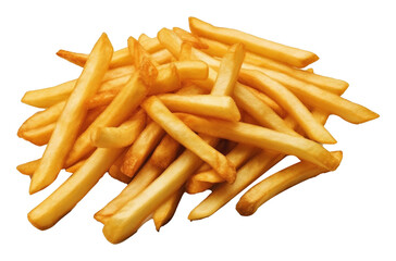 french fries on white background, AI generative