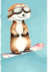 cute meercat illustration