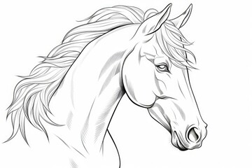 Coloring horse head. Generate Ai