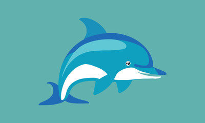 Fototapeta premium Minimal Dolphin Logo Icon Design Illustration