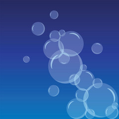 Soap Bubbles Set. Sphere ball, blue water and foam, aqua wash. Vector illustration