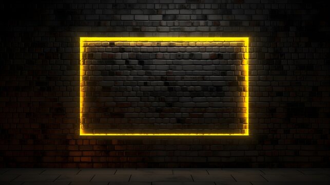 black wall with glowing square