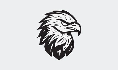 Hand drawn eagle head logo Icon design