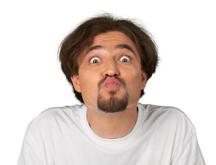Fototapeta premium Portrait of a Man with Funny Expression