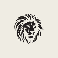 Minimal Lion head icon logo isolated on white background