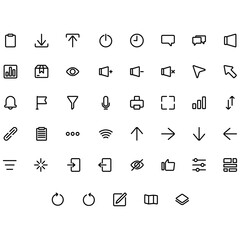 Vector of Essential UI 2 Icon Set. Perfect for user interface, new application.