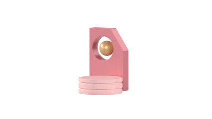product podium with the theme of beauty products. circular podium with 3 tiers. 3D Rendering