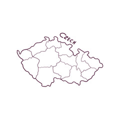 Hand Drawn Doodle Map Of Czech. Vector Illustration