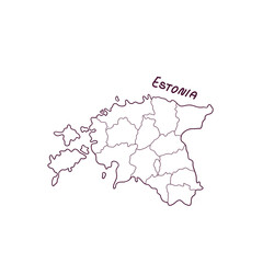 Hand Drawn Doodle Map Of Estonia. Vector Illustration