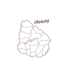 Hand Drawn Doodle Map Of Uruguay. Vector Illustration