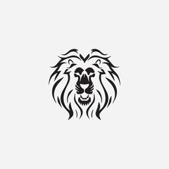 Elegant lion head logo Icon on plain background