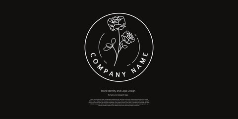 black flower logo design for branding or nature idea