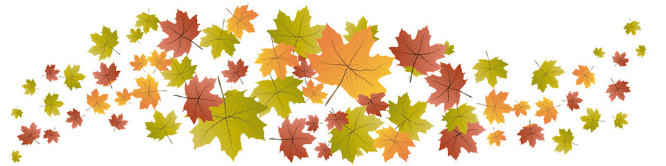 Naklejka na ściany i meble Autumn with fall leaves. Isolated banner
