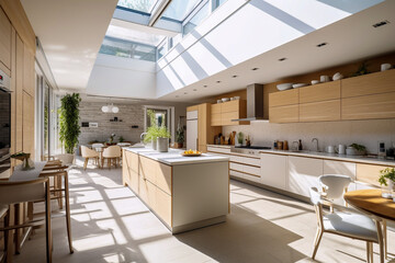 Fototapeta na wymiar Modern kitchen, super photo realistic background. Generative ai illustration