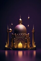 Fototapeta na wymiar modern Islamic holiday background ornamental Arabic made with Generative AI