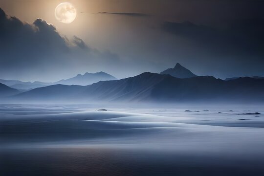 landscape with moon