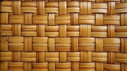 Old bamboo weaving pattern, woven rattan mat texture Generative AI