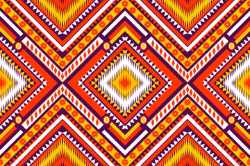 Seamless design pattern, traditional geometric star zigzag pattern. yellow purple orange  white  vector illustration design, abstract fabric pattern, aztec style for textiles, 