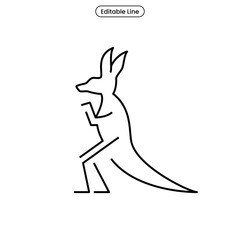minimal kangaroo line logo concept. simple and modern style. use for logo, icon, symbol, sign, print and decoration. black and white