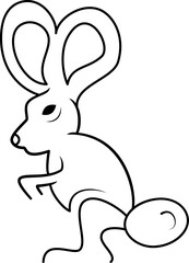 Fototapeta na wymiar rabbit illustration with line concept. simple and minimal style. use for logo, icon, symbol, sign, print and decoration. black and white